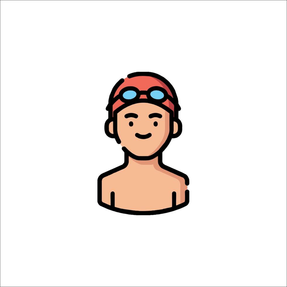 A man in a swim cap and goggles vector