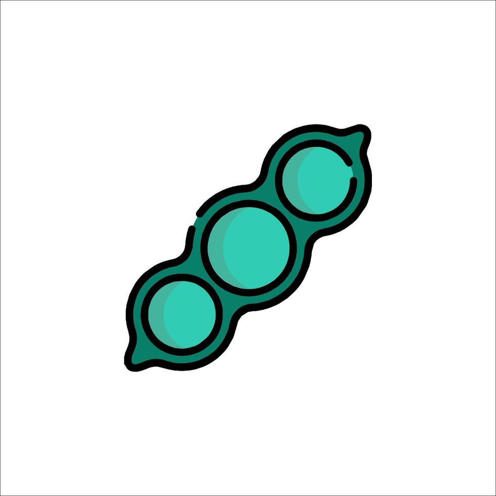 A green pea pod icon on a white background vector