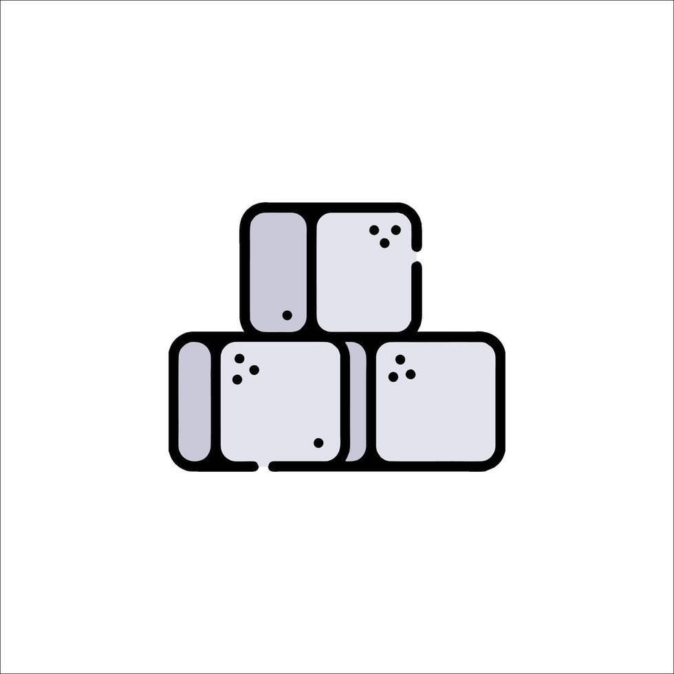 Dice icon in a line style on a white background vector