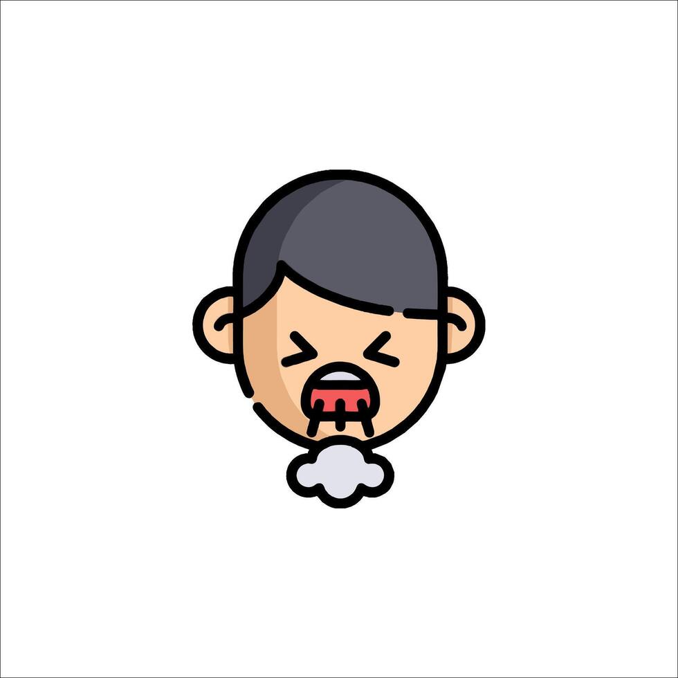 A cartoon man with a red nose and a red tongue vector