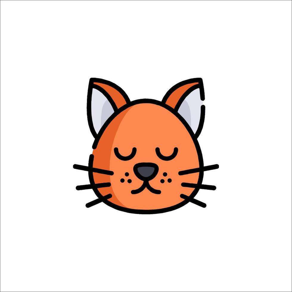 A cartoon cat with its eyes closed vector