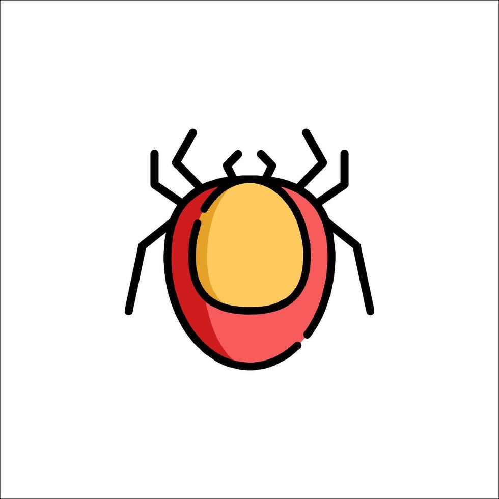 A spider icon with a red and yellow body vector