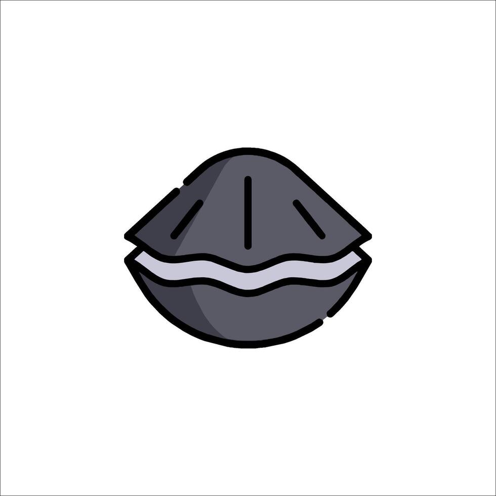 A black and white illustration of a shell vector