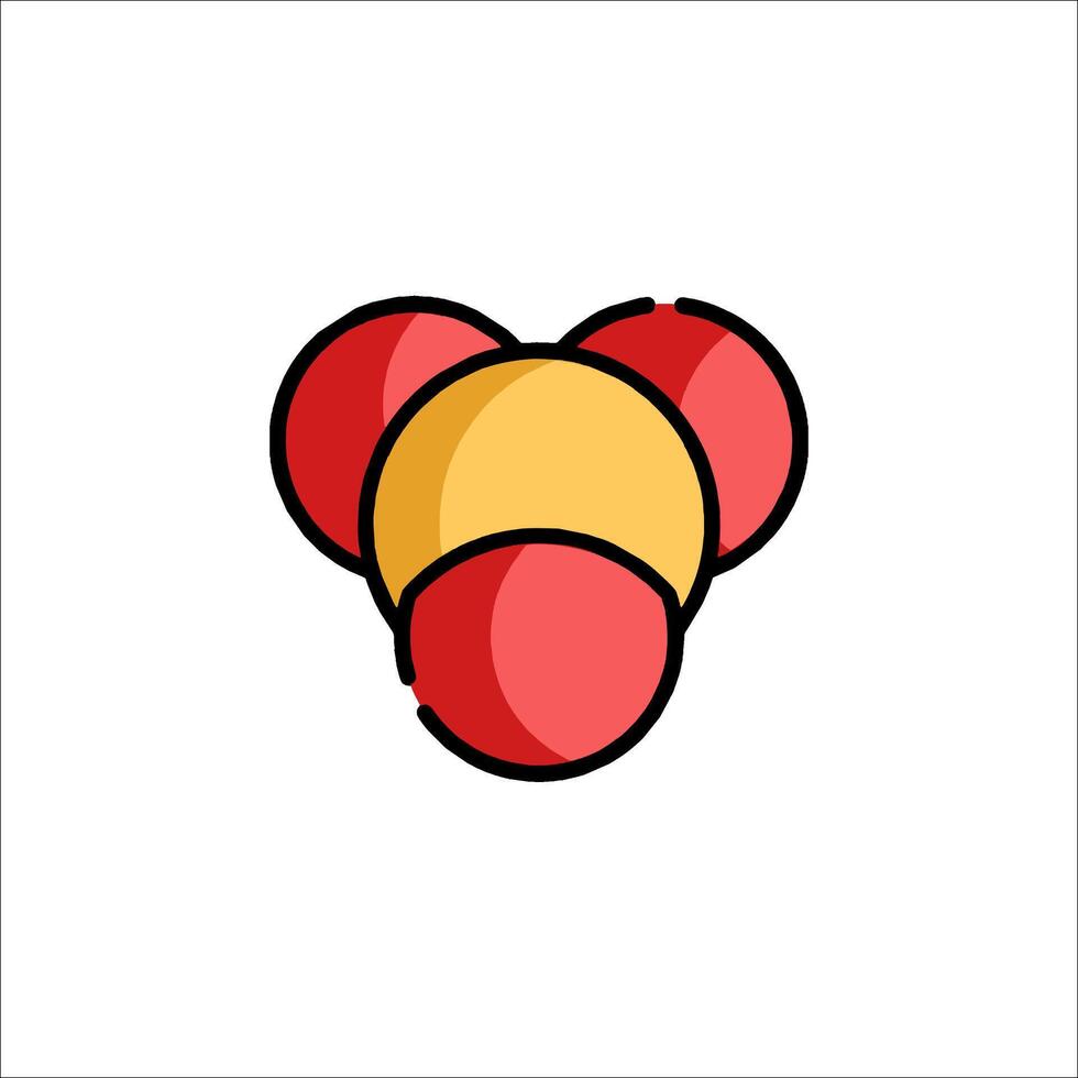 A red and yellow heart shaped molecule vector