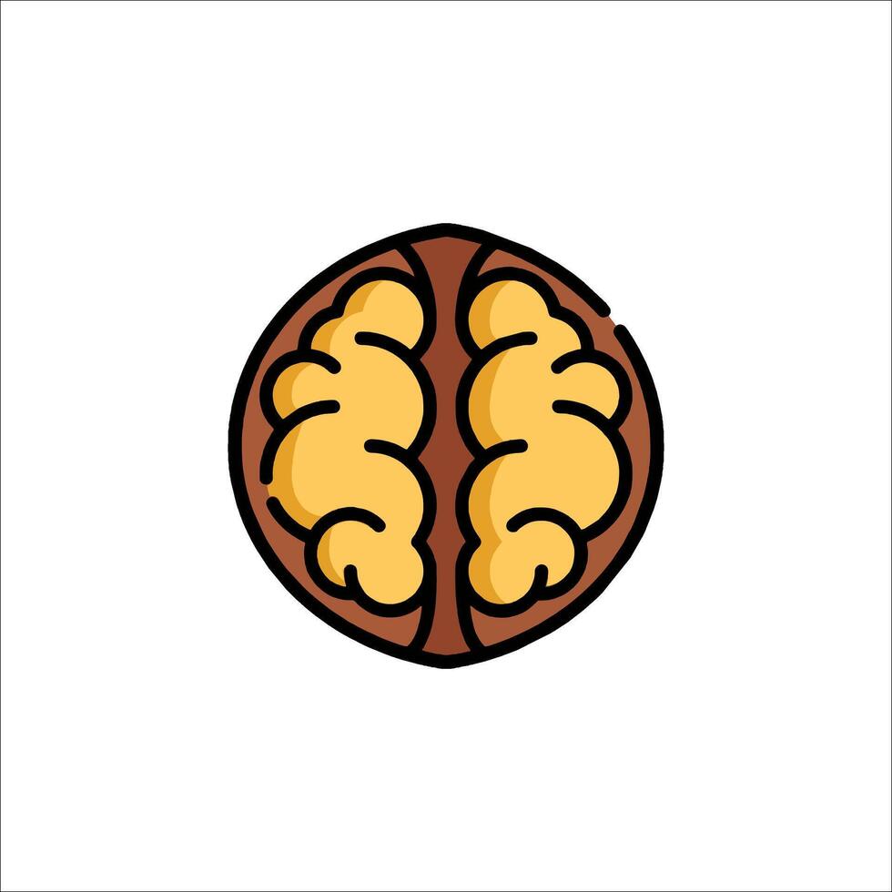 A cartoon brain icon on a white background vector