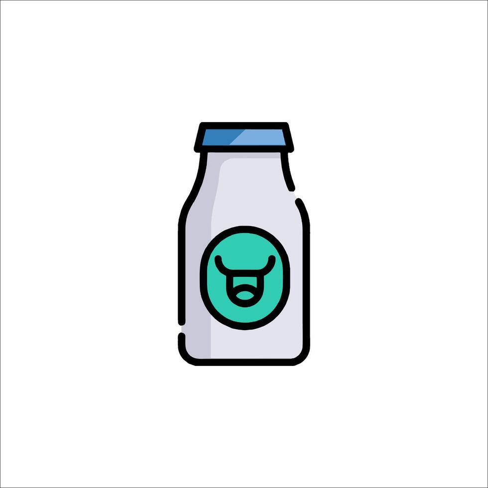 A bottle of milk with a cow face on it vector