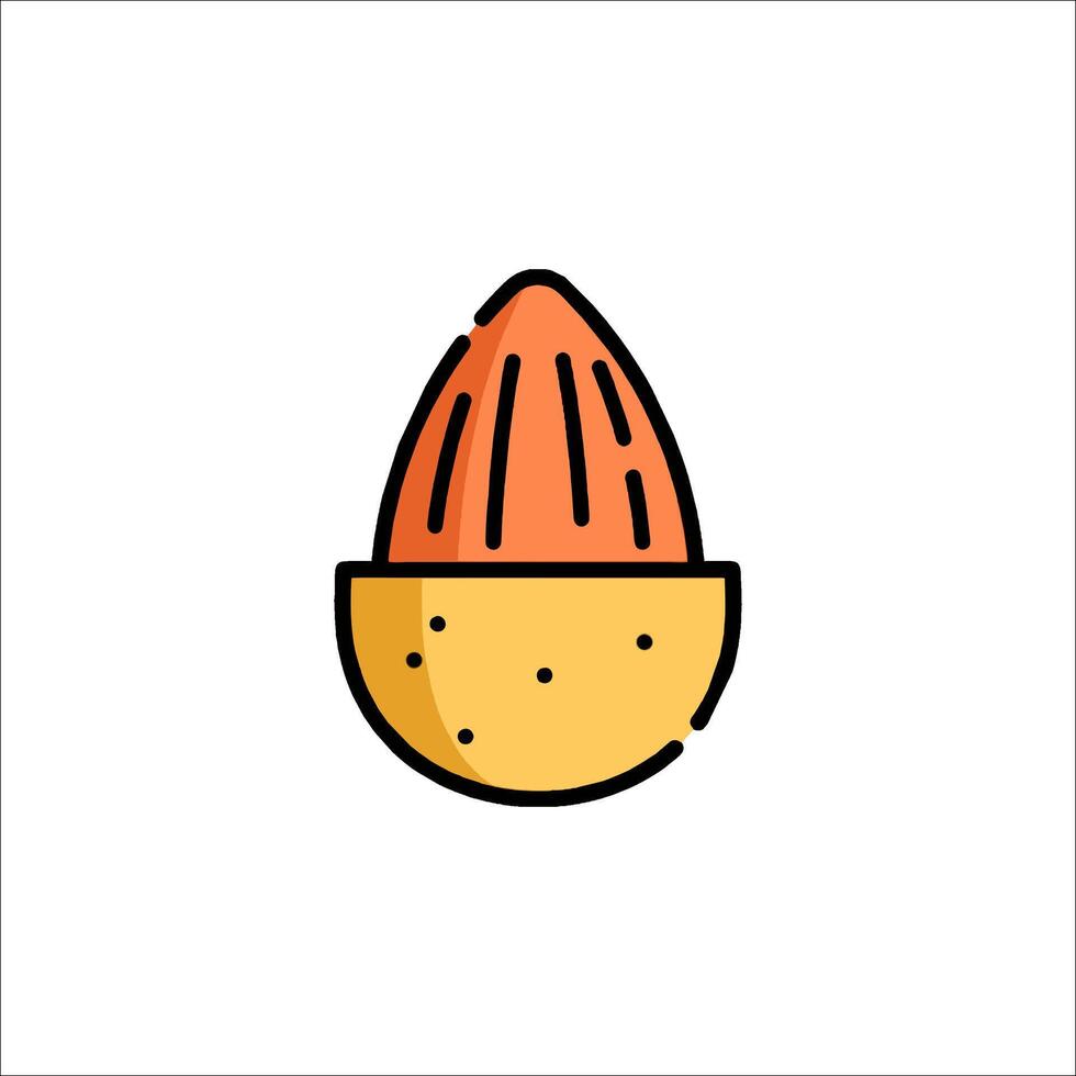 Almond nut icon illustration vector