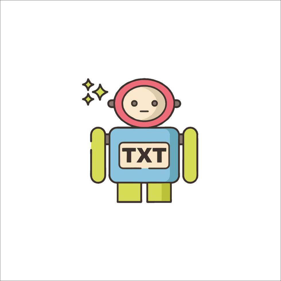 A robot with the word text on it vector
