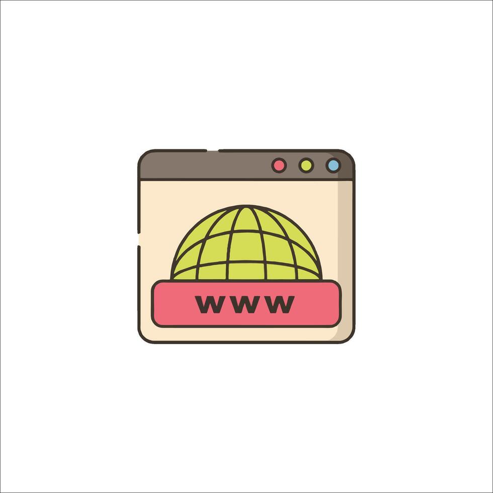 The world wide web icon on a white background vector