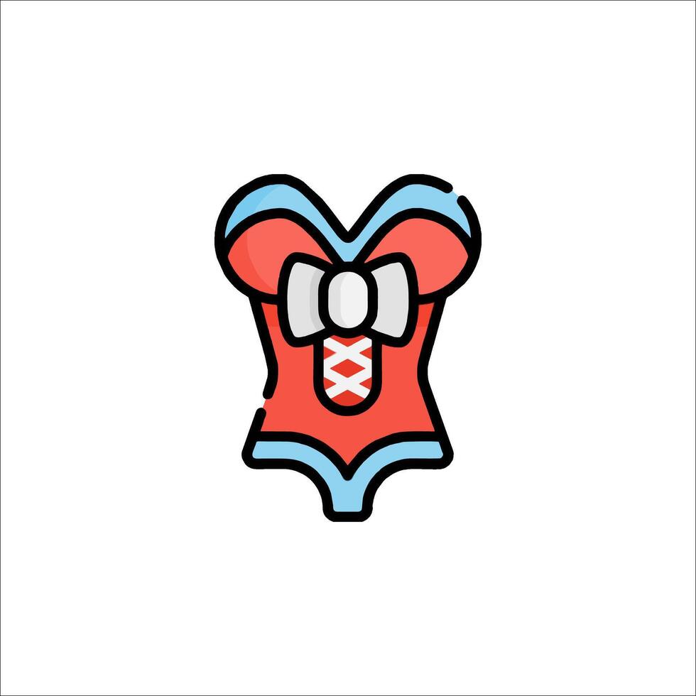 A red swimsuit with a bow on it vector