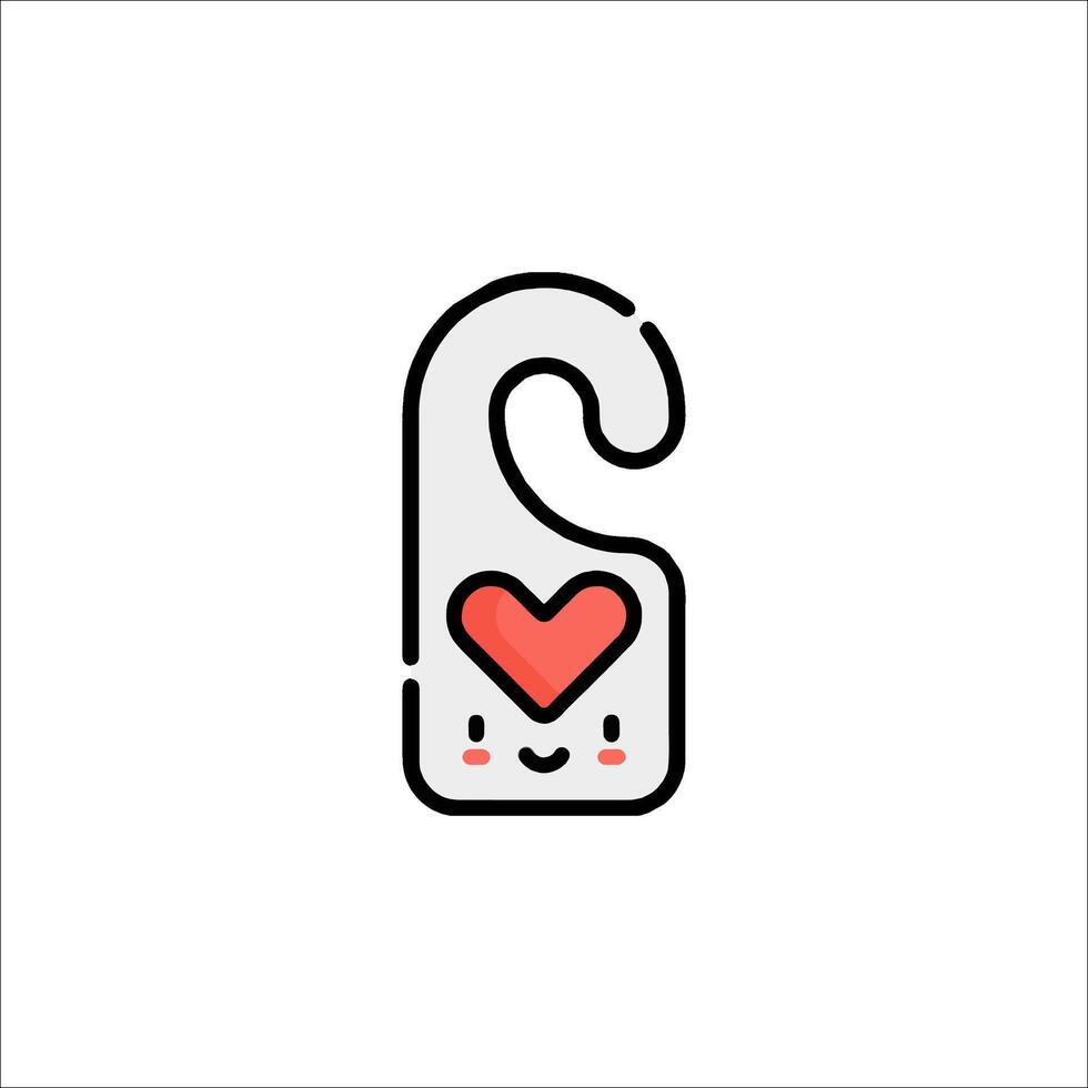 A cute little heart shaped lock with a red heart on it vector