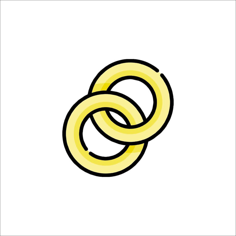 Two rings are shown in a line drawing vector