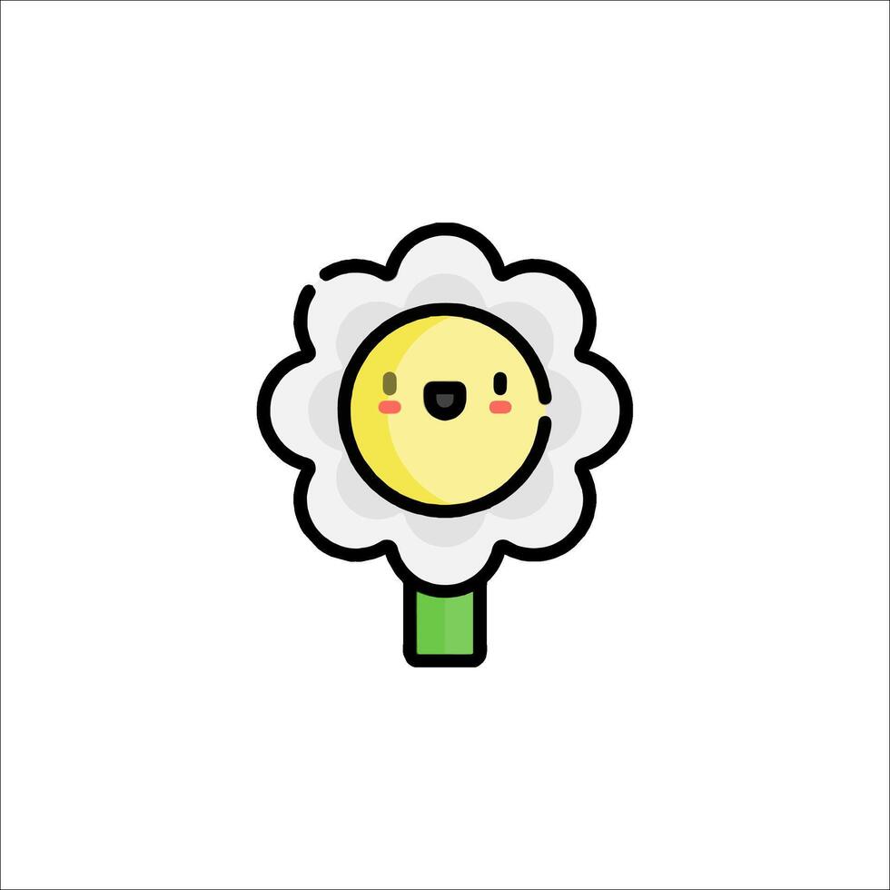A cartoon flower with a smile on it vector