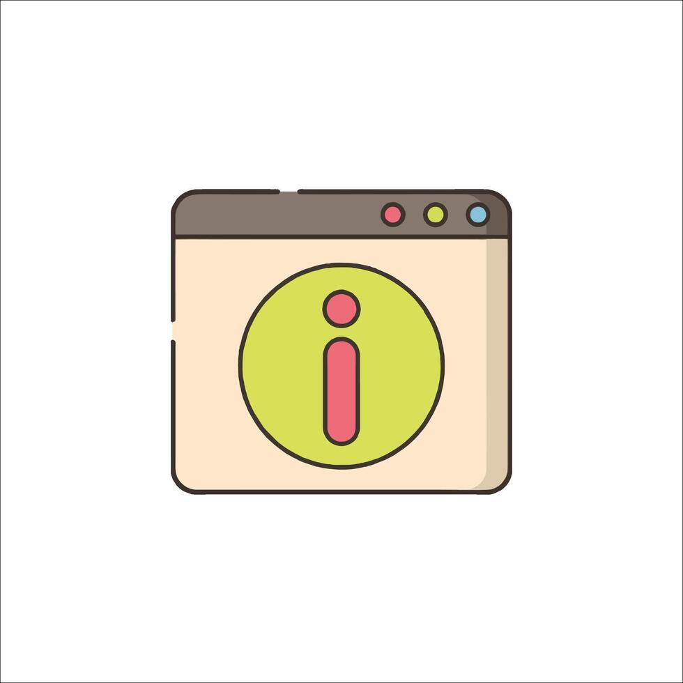 An icon of a computer with the word i on it vector