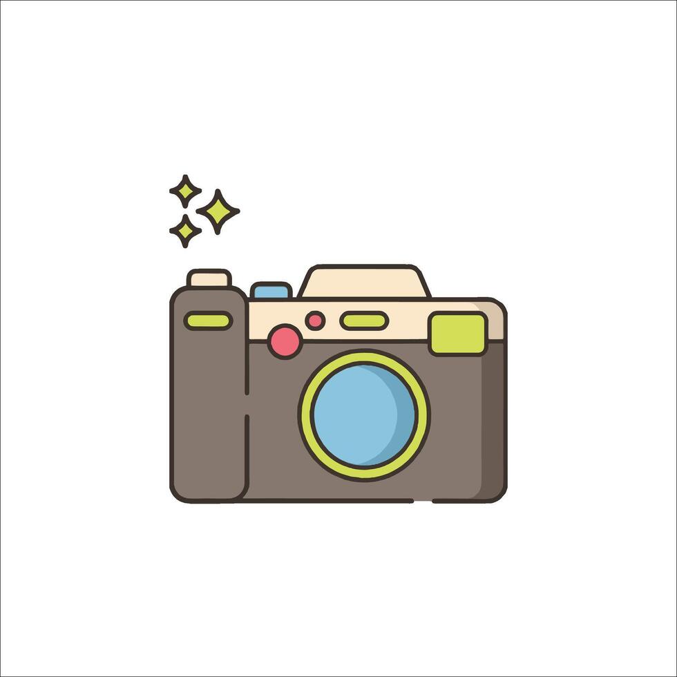 A camera icon with a star on it vector