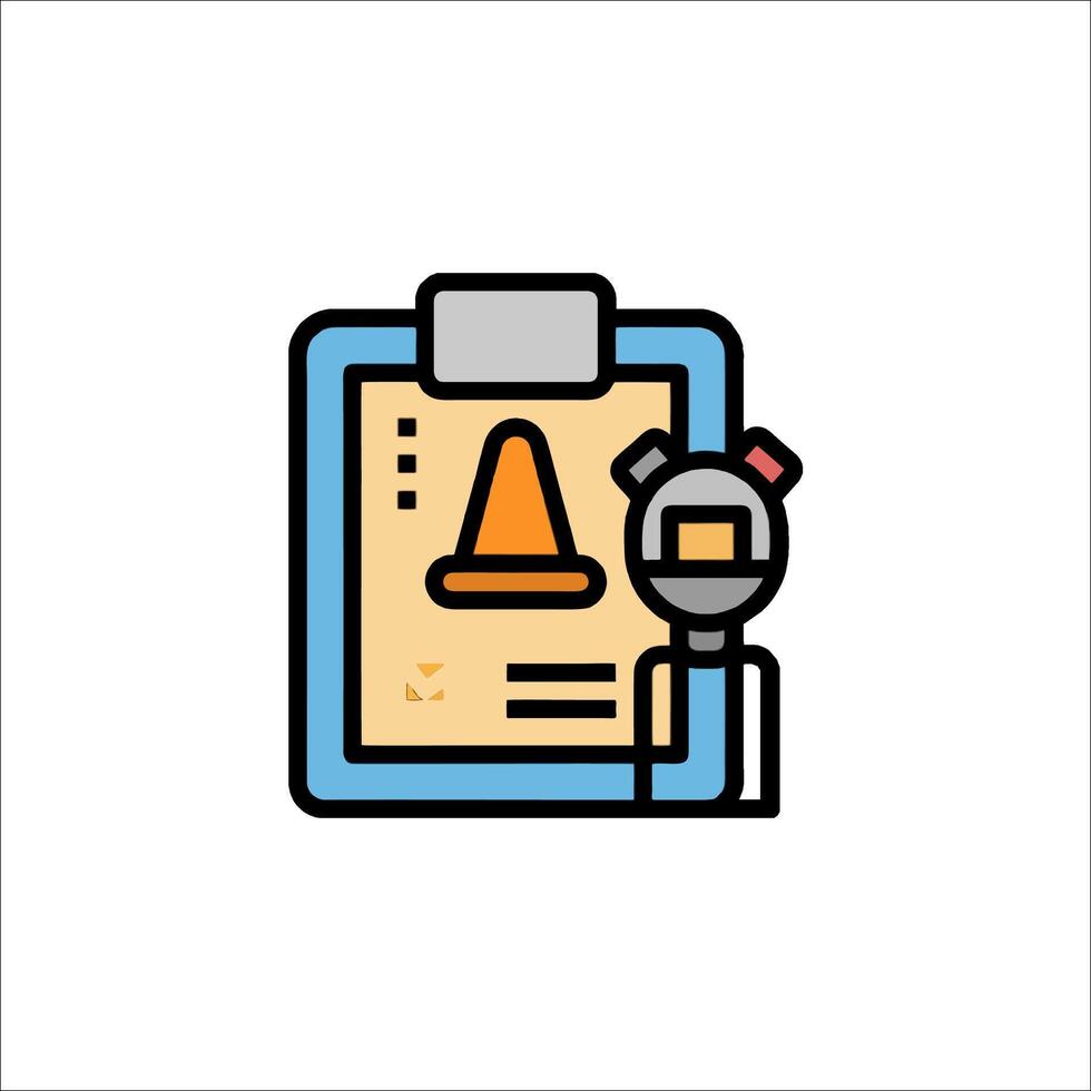A man with a clipboard and a helmet on it vector