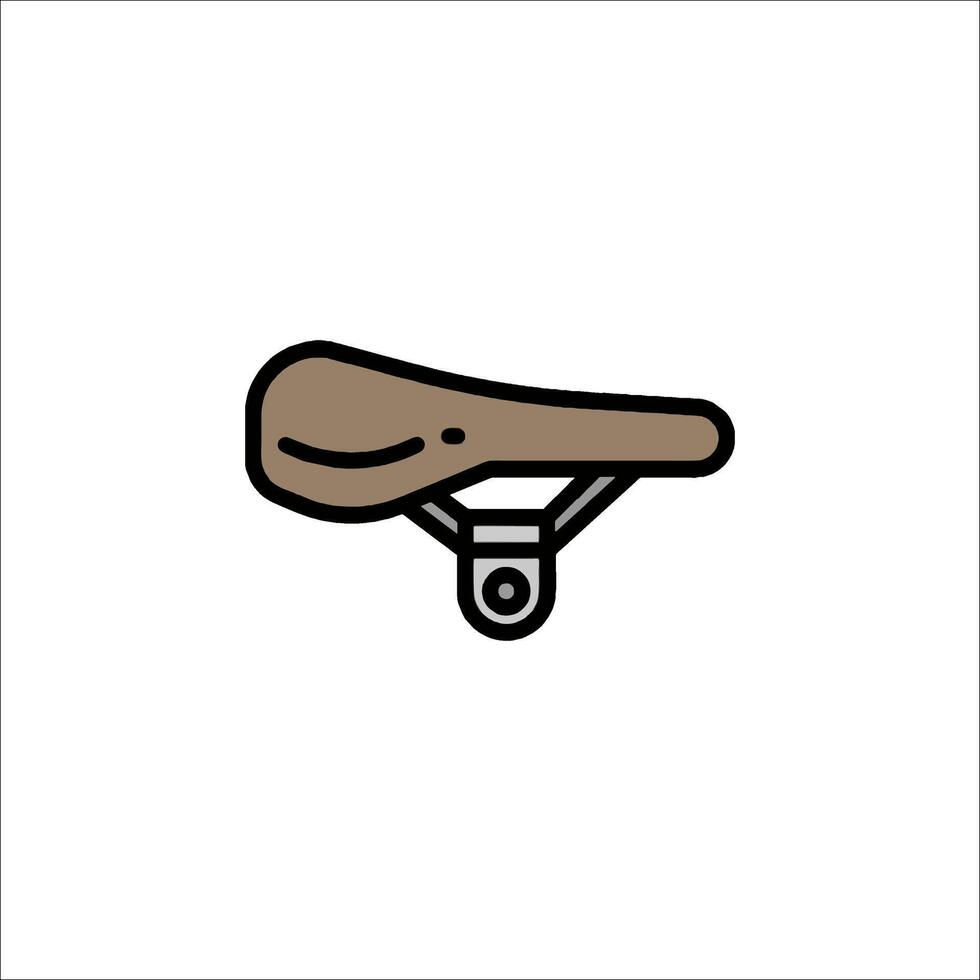 A bicycle seat with a smiley face on it vector