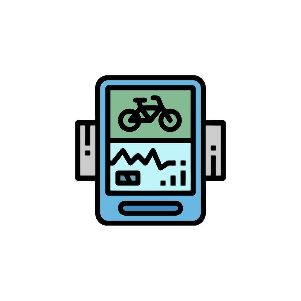 A smartphone with a bicycle on it vector