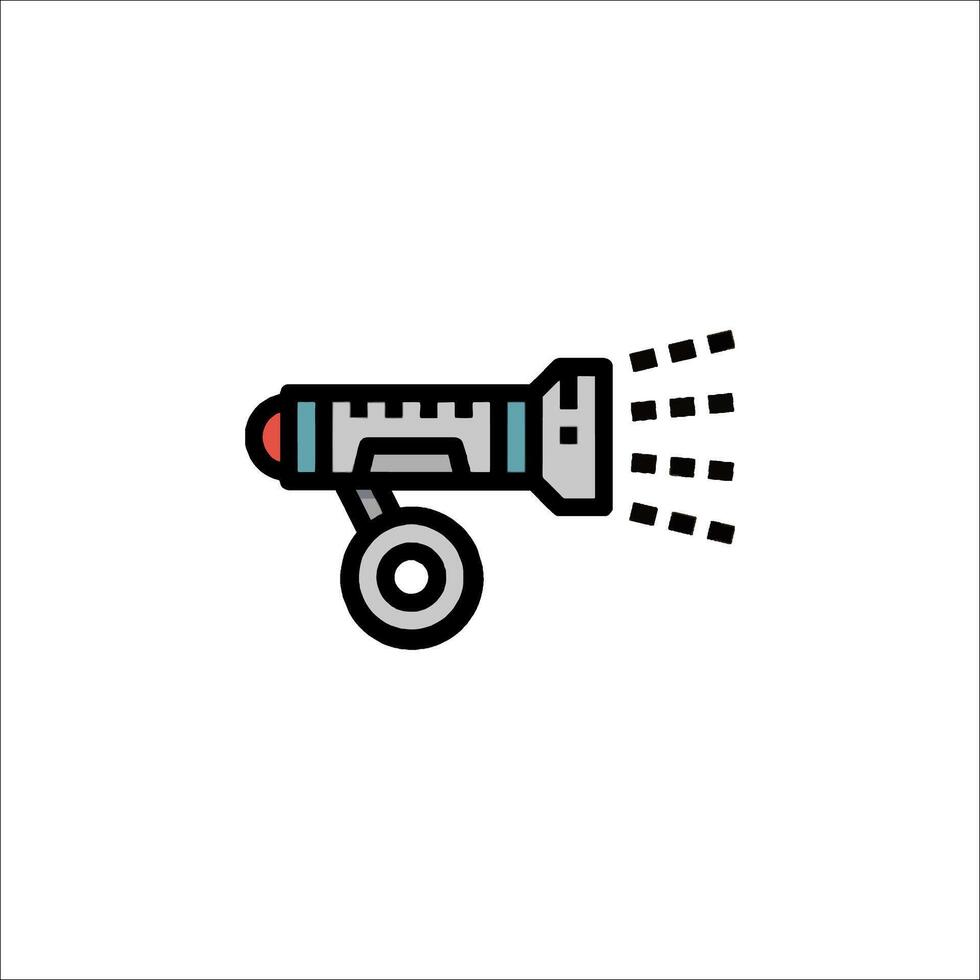 A black and white icon of a flashlight vector