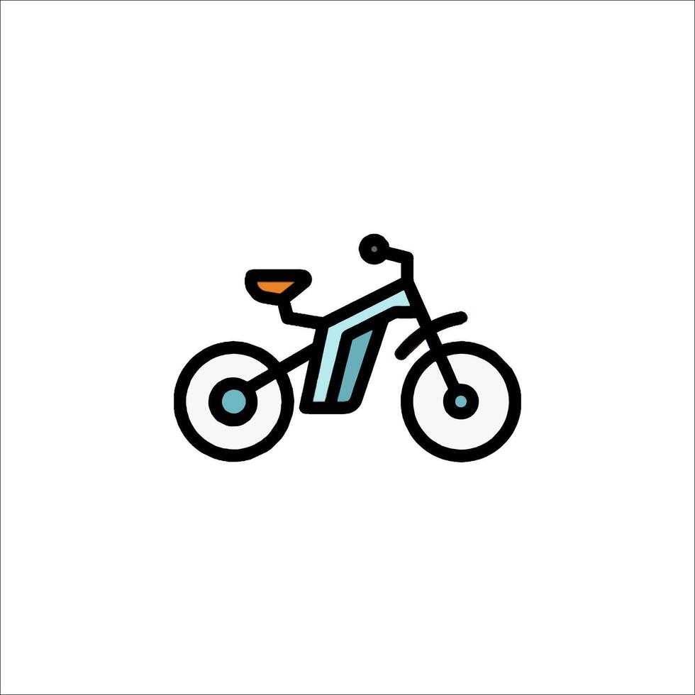 A bicycle icon with a blue and orange color scheme vector