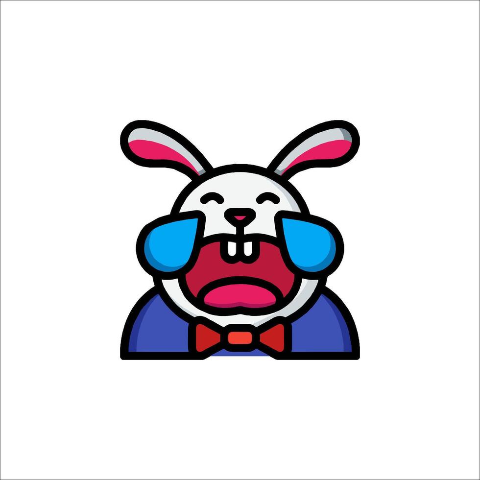 A cartoon rabbit with a blue nose and a bow tie vector