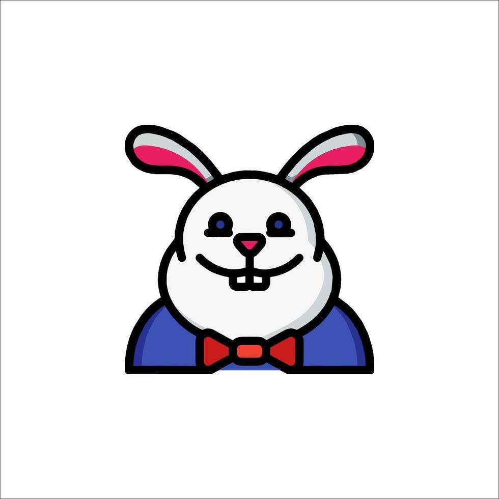 A cartoon bunny with a bow tie on his head vector