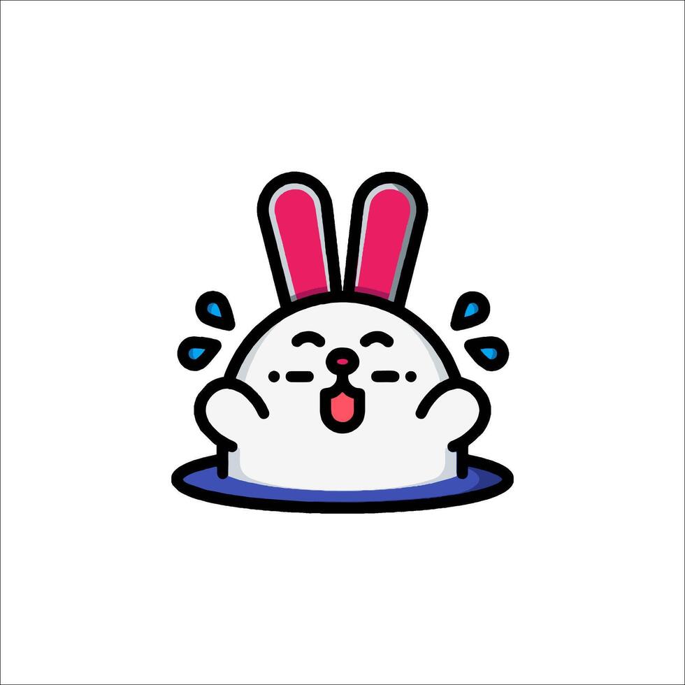 A cartoon bunny with a big smile on its face vector