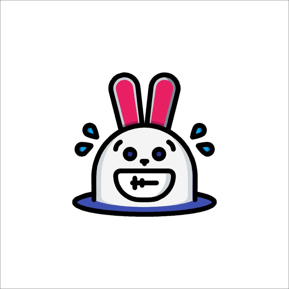 A cartoon bunny with a smile on its face vector