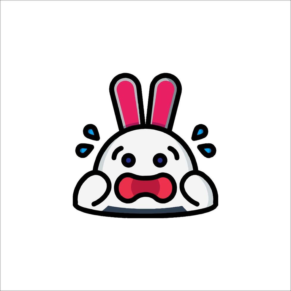 A cartoon bunny with a sad face vector