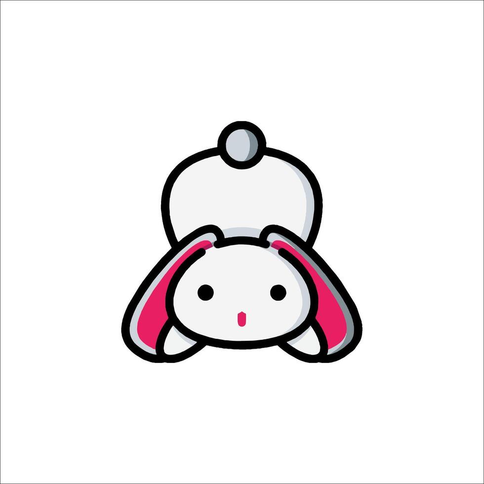 A cute bunny with a pink nose and ears vector