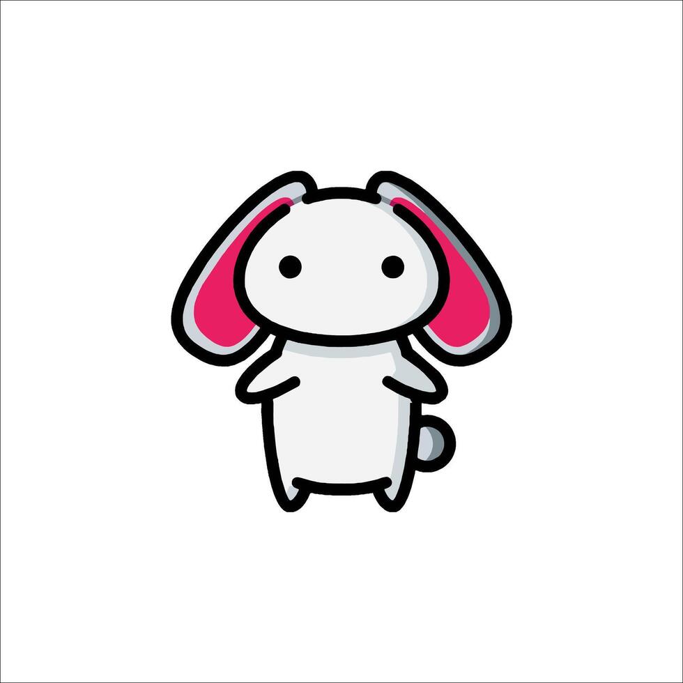A cute little bunny with pink ears vector