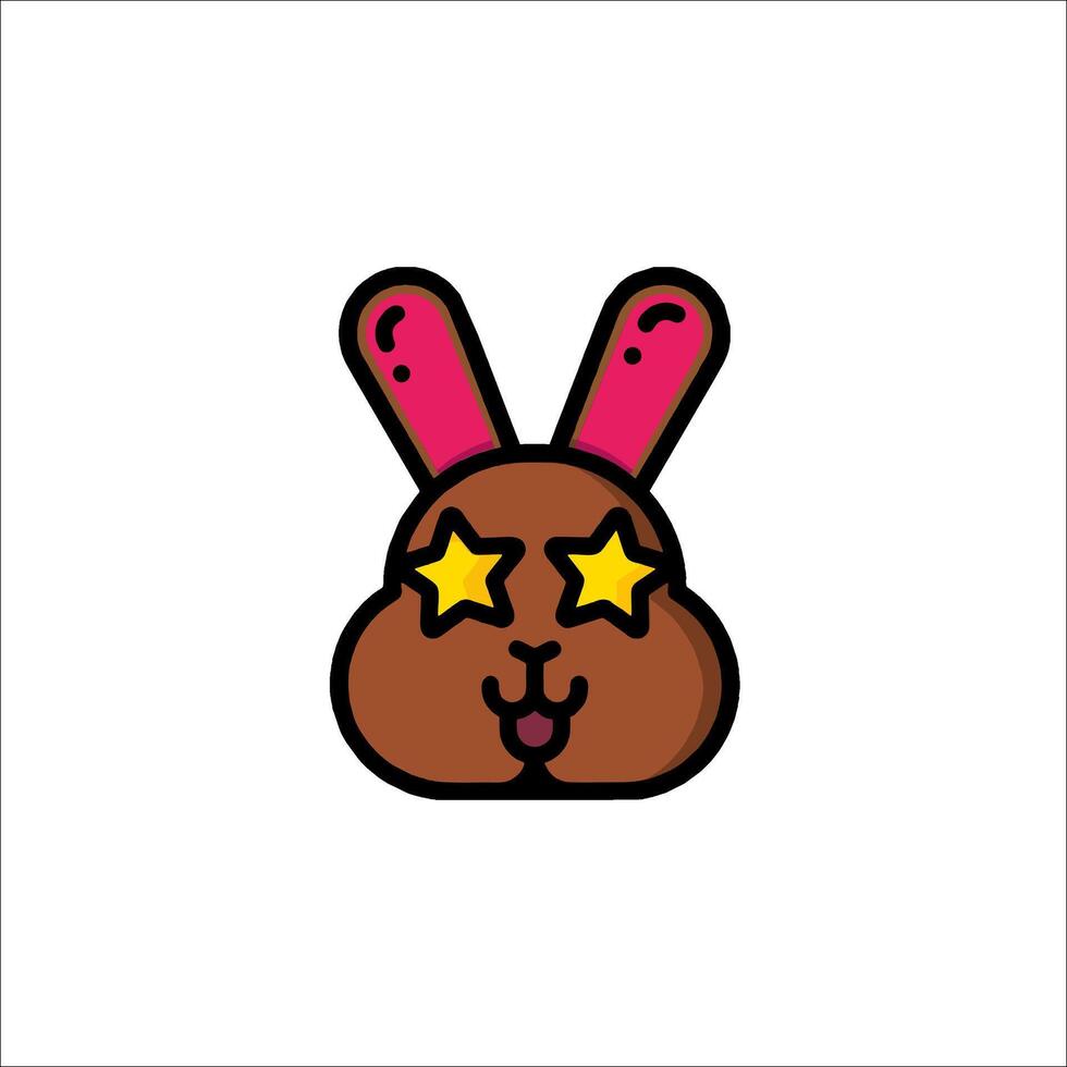 A cartoon bunny with stars on its face vector