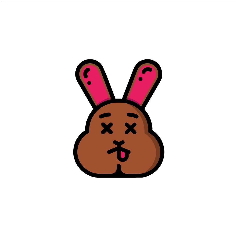 A cartoon bunny with pink ears and a nose vector