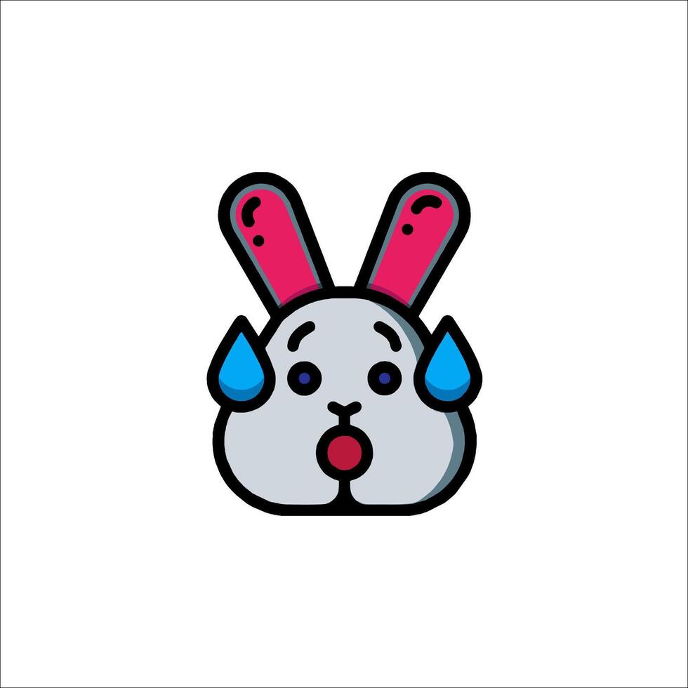 A cartoon bunny with a pink nose and blue eyes vector