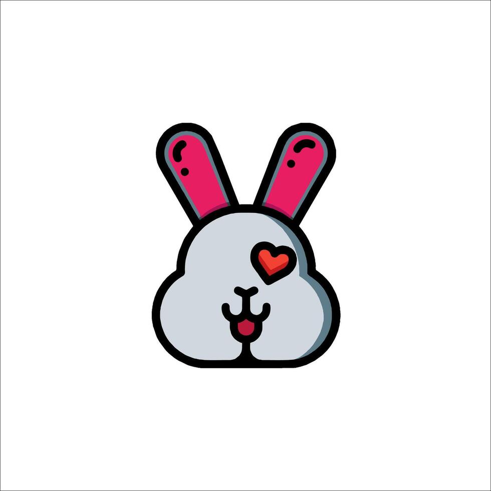 A cartoon bunny with a heart on its head vector
