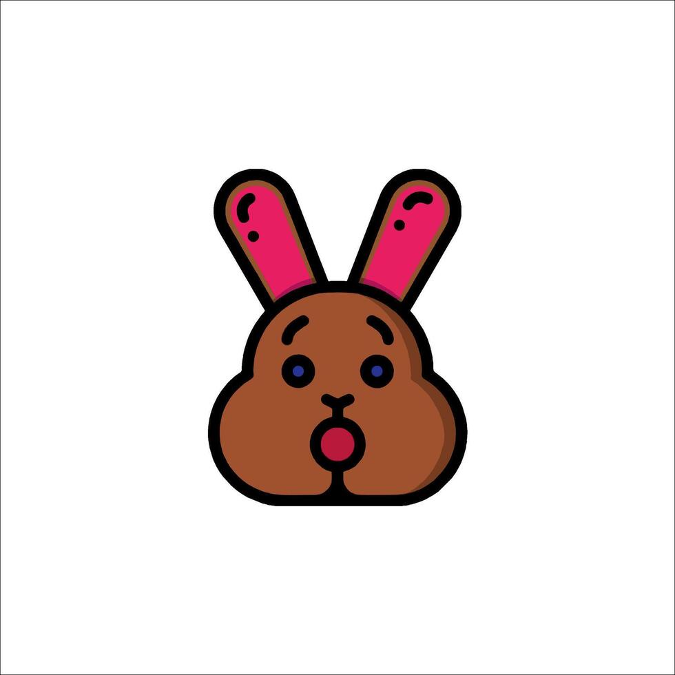A cartoon bunny with pink ears and nose vector