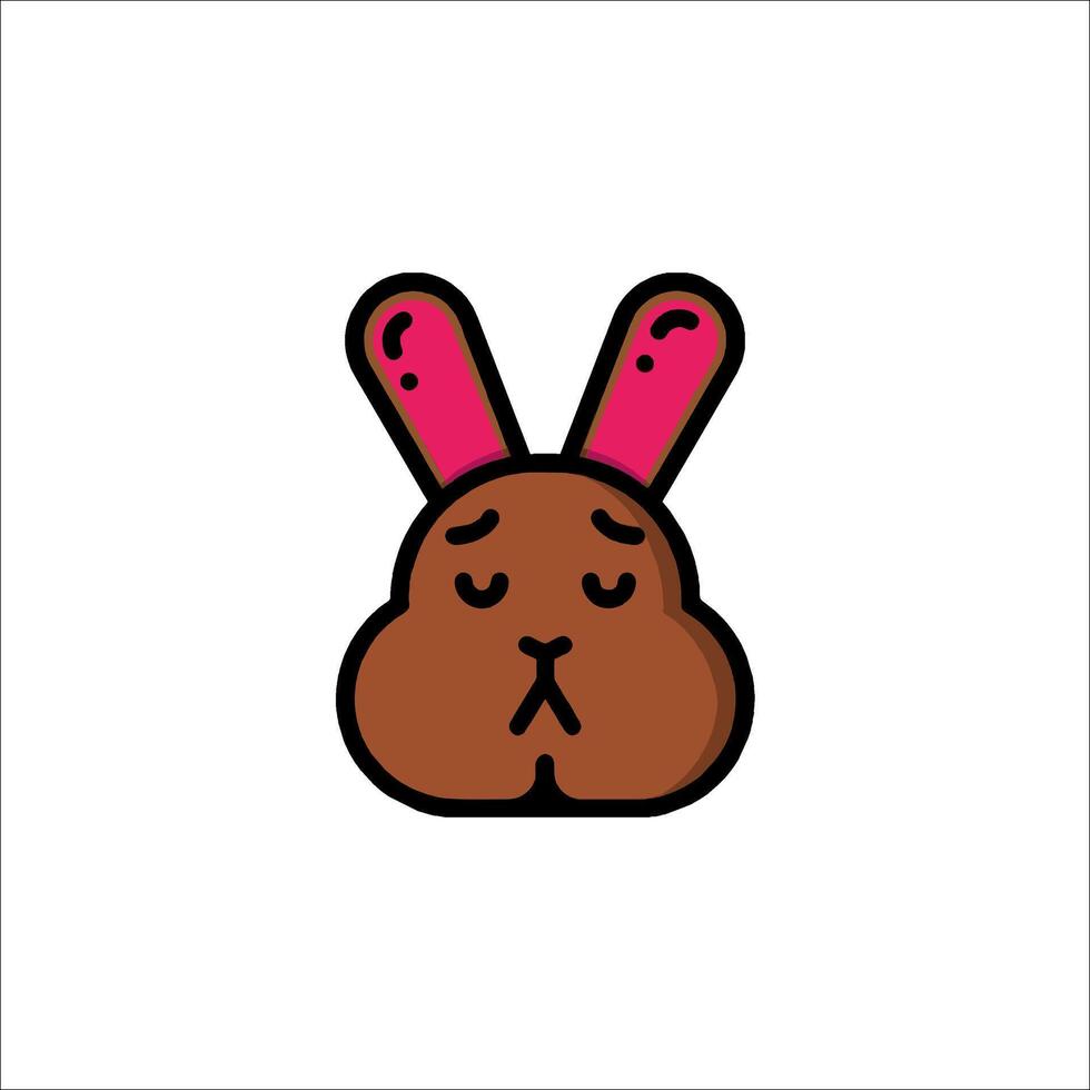 A cartoon bunny with pink ears vector