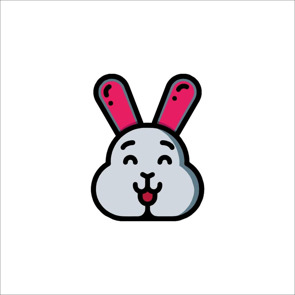 A cartoon bunny with pink ears and a big nose vector