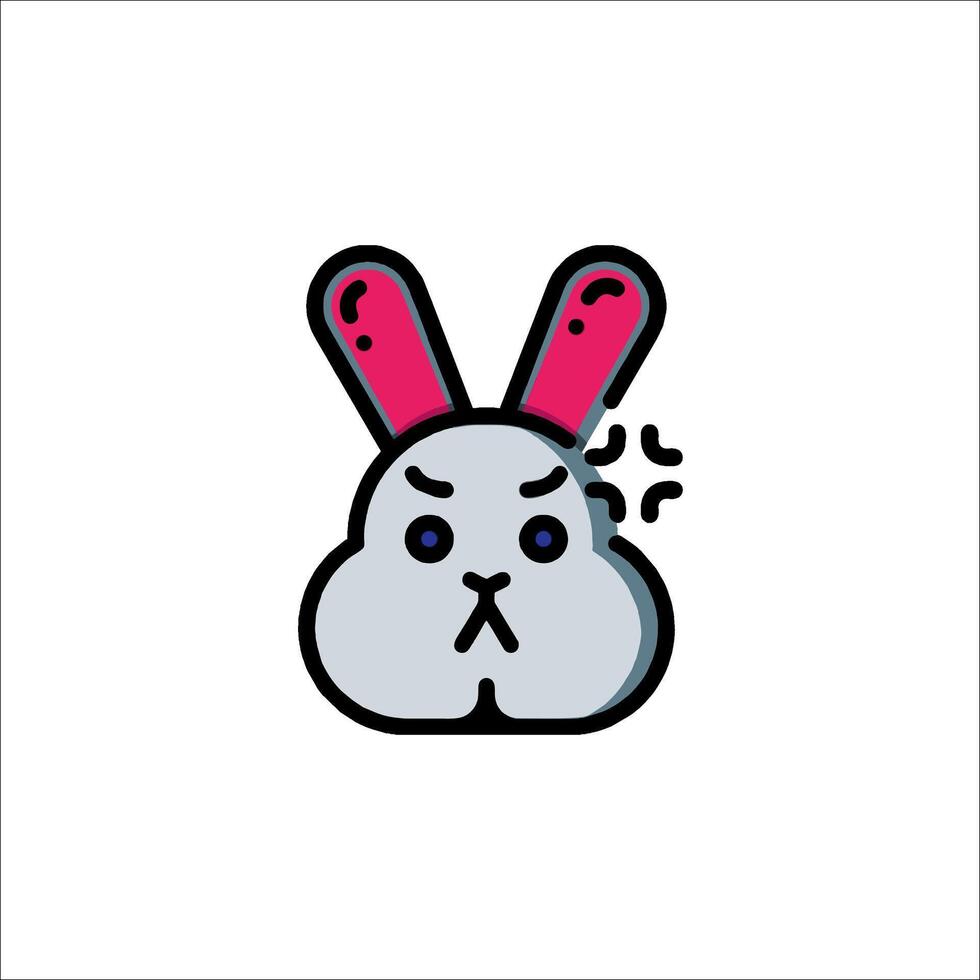 A cartoon bunny with a face and ears vector