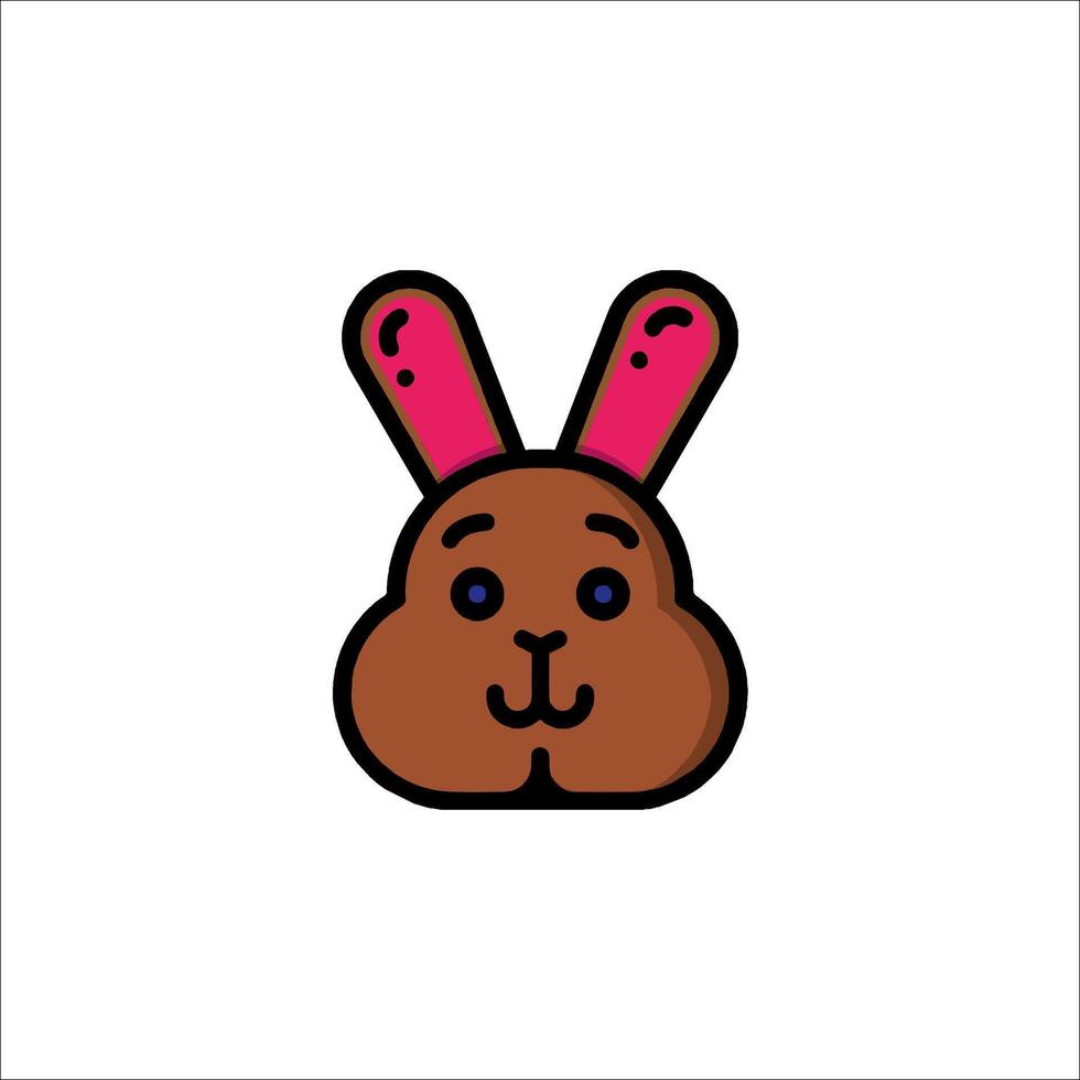 A cartoon bunny with pink ears vector