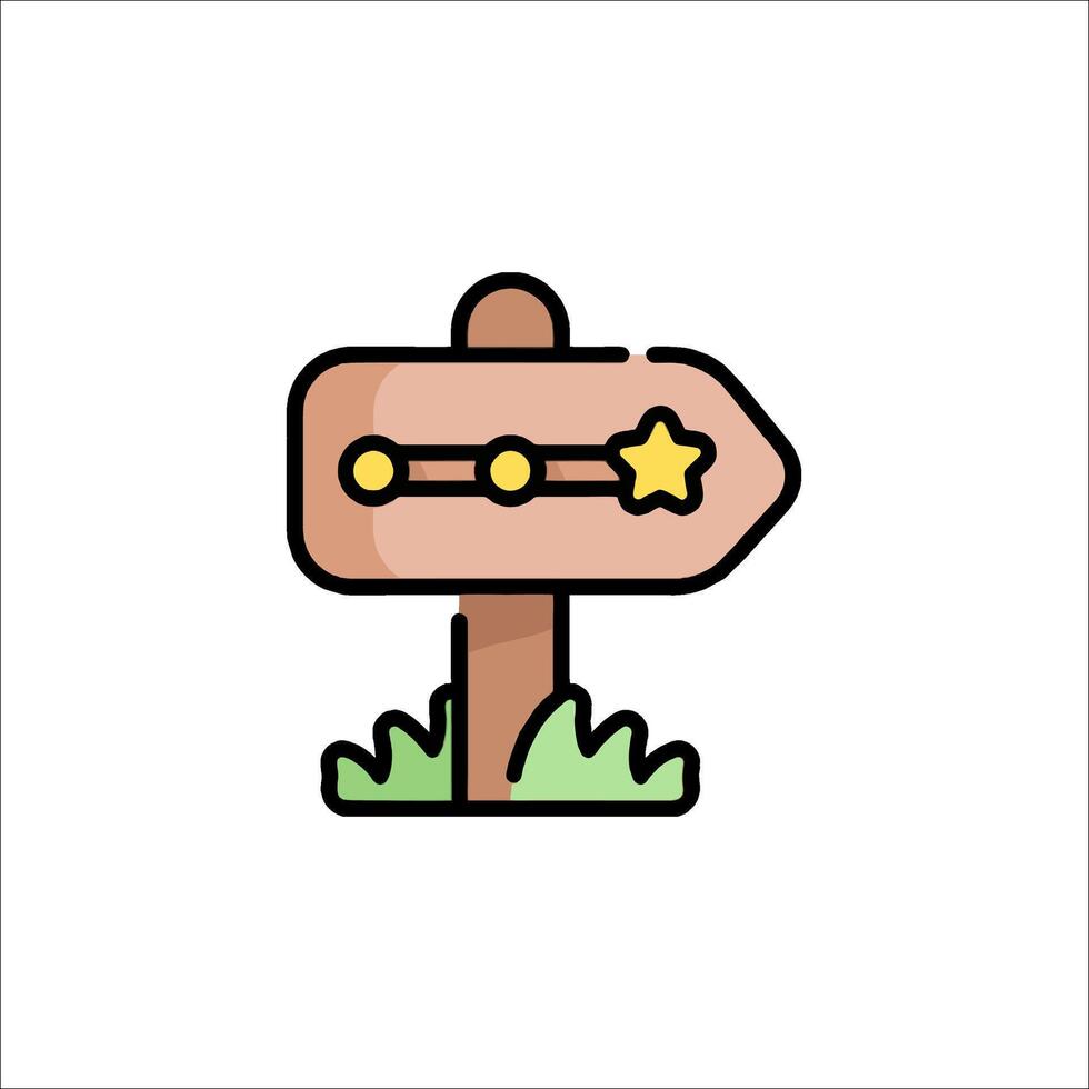 A wooden sign with a star on it vector