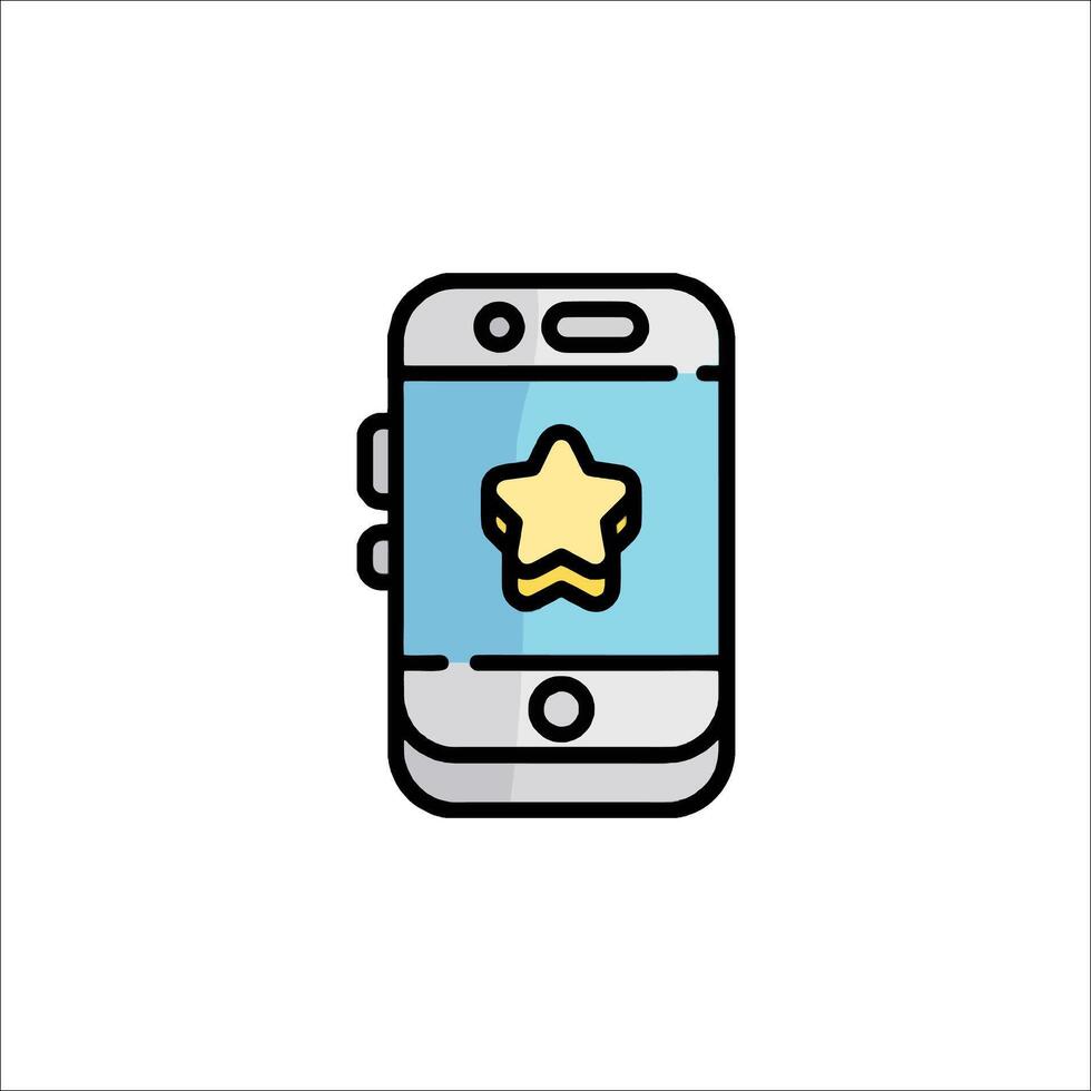 A smartphone with a star icon on it vector