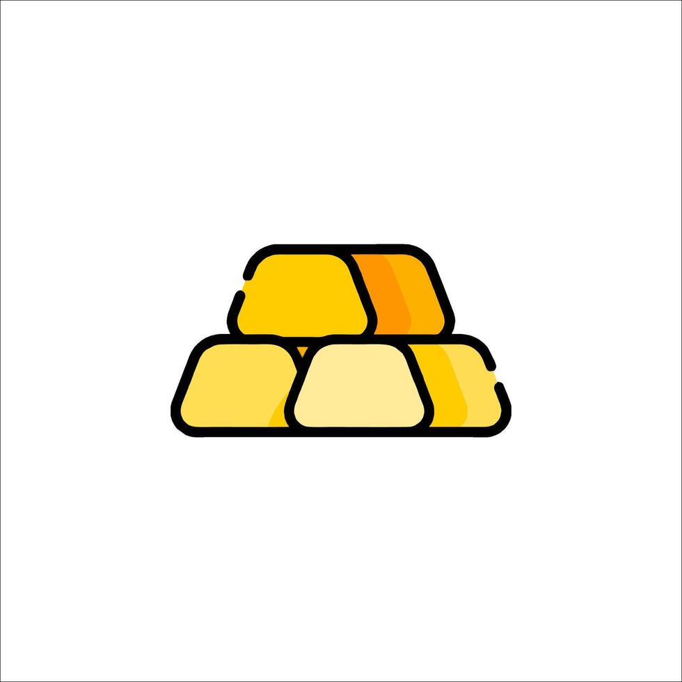 A pile of gold bars icon vector