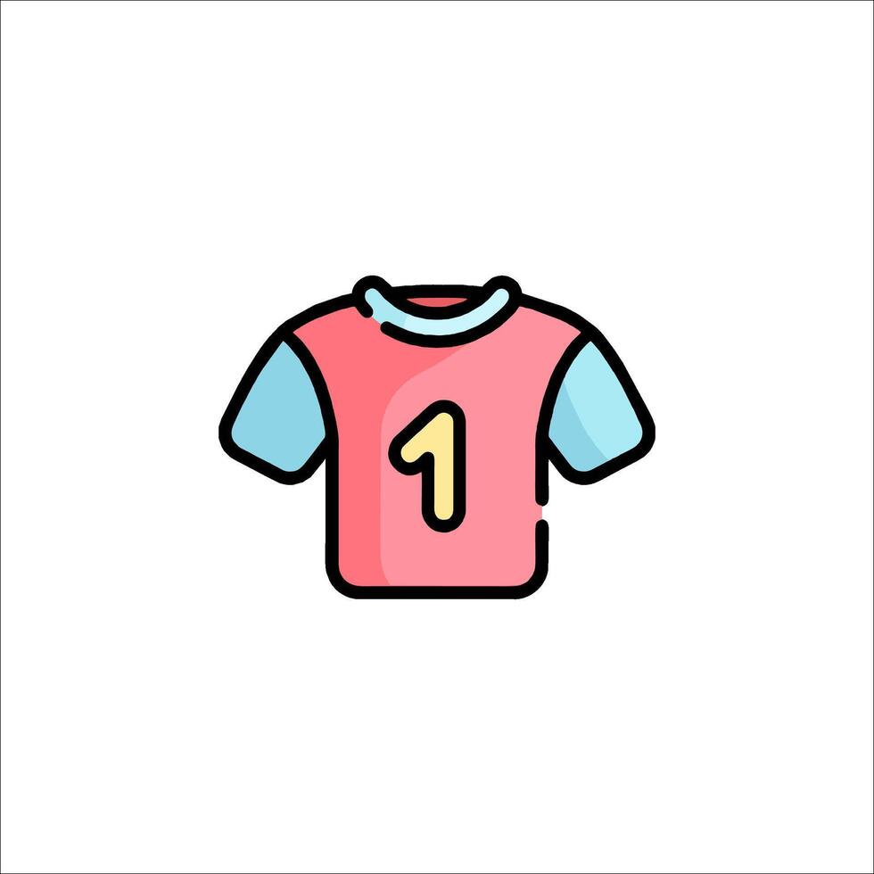 A pink shirt with the number one on it vector