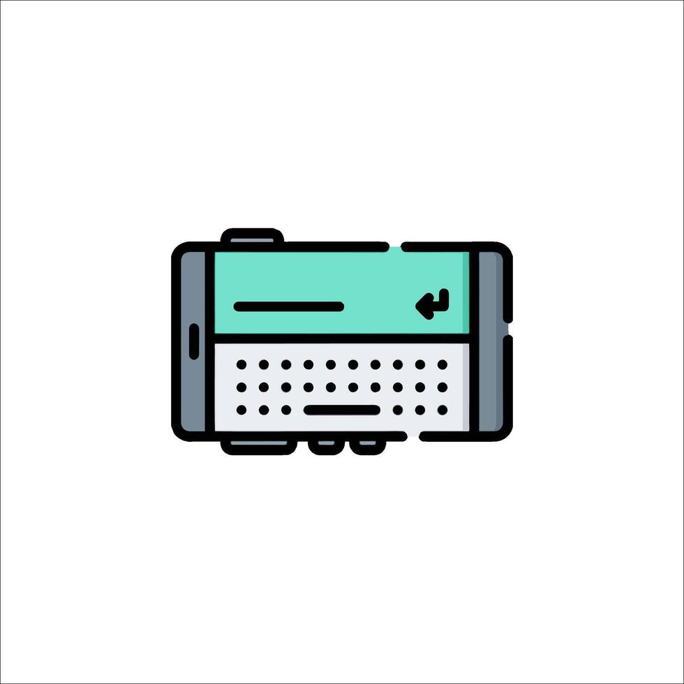 A phone with a keyboard icon on it vector