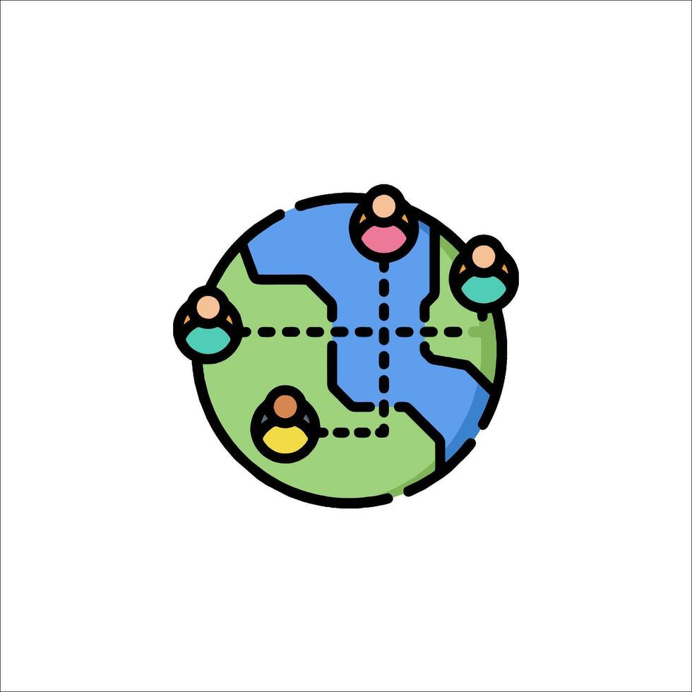 People around the world icon vector