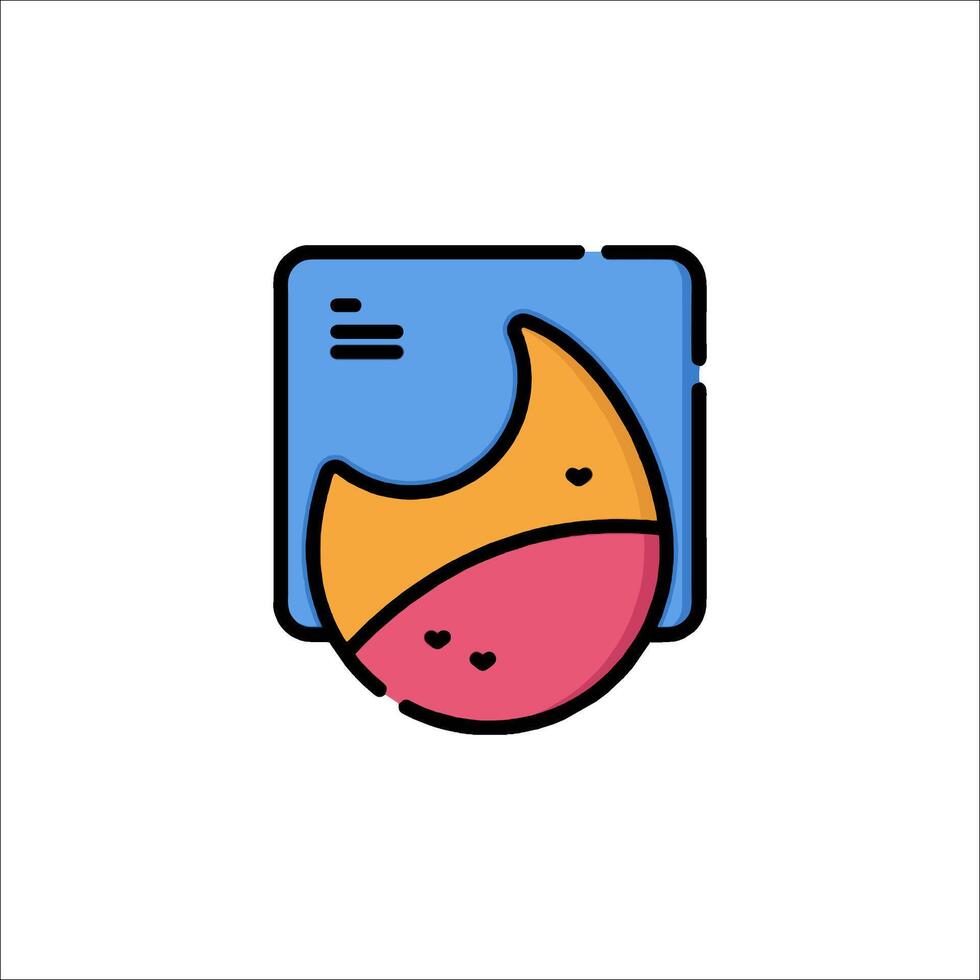 A cartoon character with a blue and orange face vector