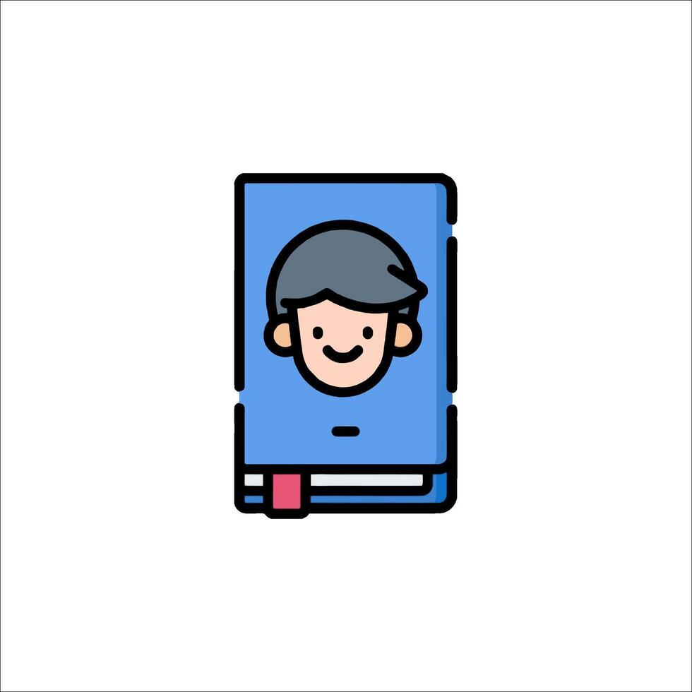 A man is on a book icon vector