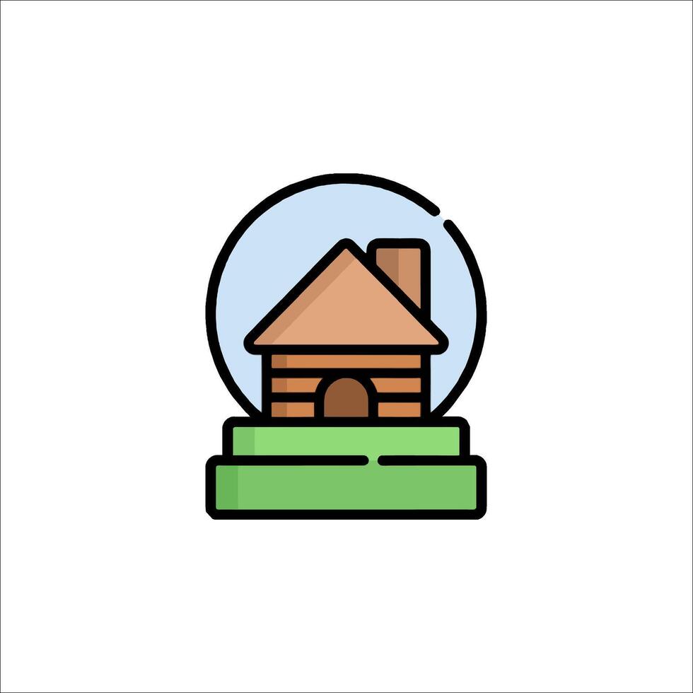 A snow globe with a house inside vector