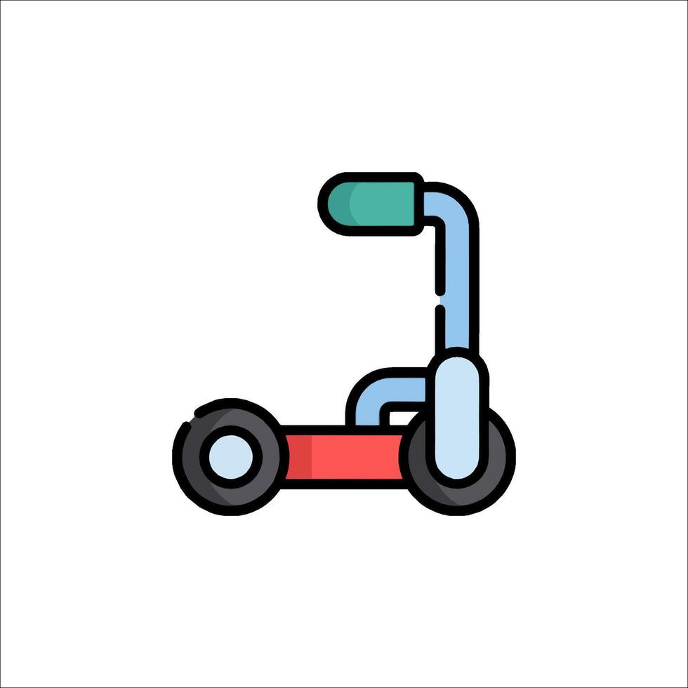 A small toy car with a handle on it vector